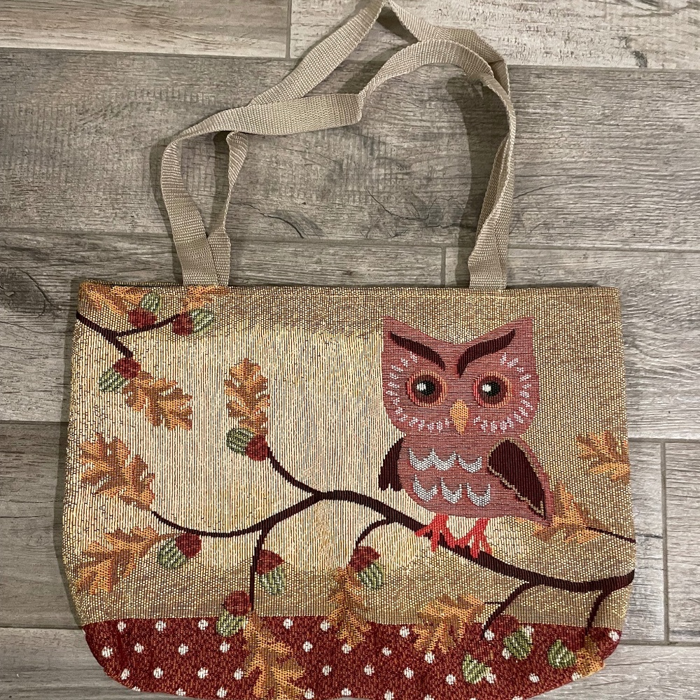❤️ OWL TAPESTRY TOTE BAG PURSE